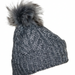 Wintermütze Strick Pelz seitlich