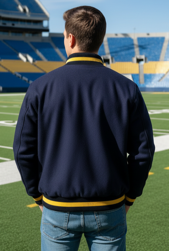 Chaqueta universitaria mangas de lana - Imagen 3